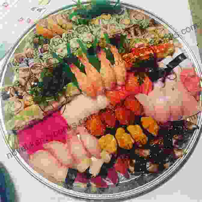 A Beautifully Presented Sushi Platter With Carefully Arranged Kazari Sushi Pieces. Sushi Art Cookbook: The Complete Guide To Kazari Sushi