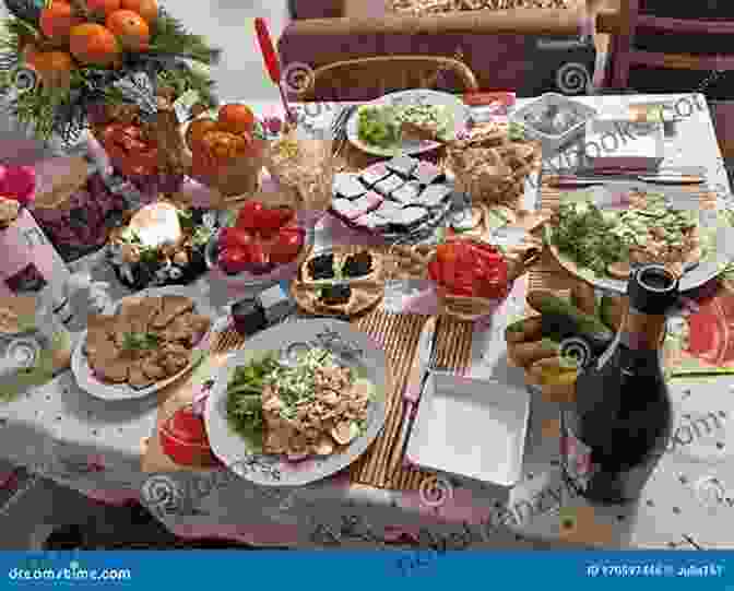 A Beautifully Set Russian Table, Featuring An Assortment Of Traditional Dishes, Cutlery, And A Steaming Samovar. Without Vodka The Russian Cuisine: With Authentic Russian Recipes On A Culinary Journey