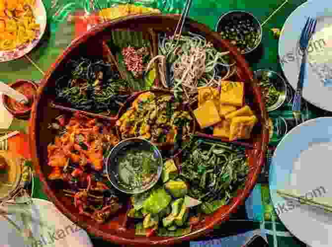 A Colorful Platter Of Traditional Myanmar Dishes, Showcasing The Vibrant Colors And Flavors Of The Cuisine. Flavors Of Burma: Myanmar : Cuisine And Culture From The Land Of Golden Pagodas