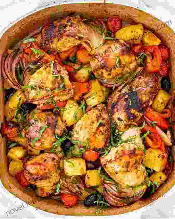 A Roasted Chicken Surrounded By Vegetables And A Bowl Of Pasta Fiesta At Rick S: Fabulous Food For Great Times With Friends