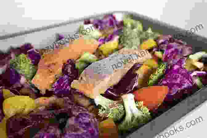 Image Of A Succulent Baked Salmon Fillet With Colorful Roasted Vegetables The Acid Watcher Cookbook: 100+ Delicious Recipes To Prevent And Heal Acid Reflux Disease